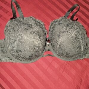Lane Bryant Cacique Charcoal Lace Underwire Bra 40DD